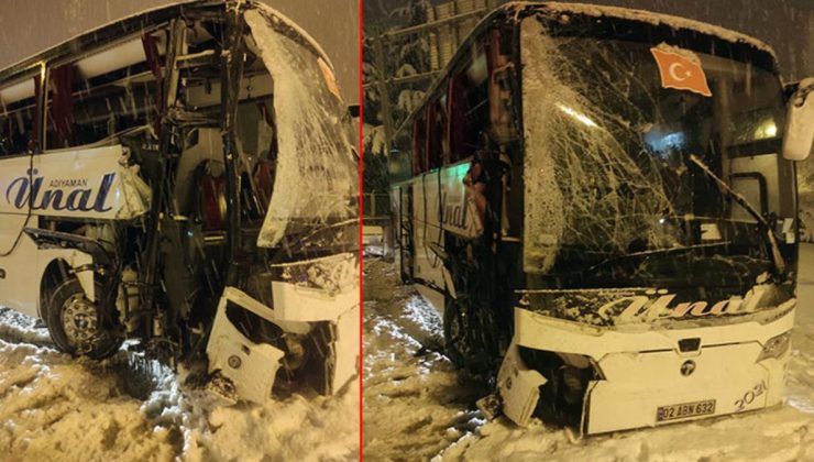 Amasya’da buzlanma nedeniyle kontrolden çıkan yolcu otobüsü kaza yaptı: 30 yaralı var