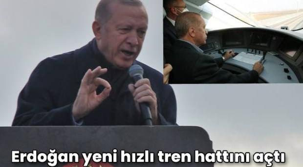 Erdoğan, hızlı tren hattı açılışında konuştu