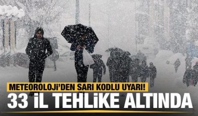 Meteoroloji’den sarı kodlu uyarı! 33 il tehlike altında