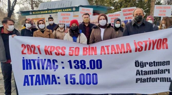 Atanamayan öğretmenlerden Ankara’da eylem: 50 bin atama istiyoruz