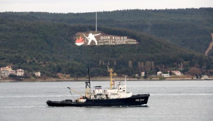 Son dakika: RUS ASKERİ RÖMORKÖRÜ VE MAYIN TARAMA GEMİSİ ÇANAKKALE BOĞAZI’NDAN GEÇTİ