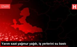 Yarım saat yağmur yağdı, iş yerlerini su bastı